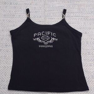 Vintage 2003 Pre-shrunk 100%coton Harley-Davidson Black Pacific Hawaii Camisole.